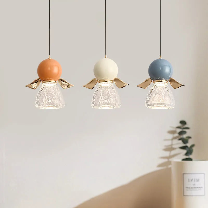 Angel Pendant - Macaron Glass Kids Light