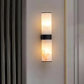 Alabaster Tube Wall Light - Flush Brass Sconce