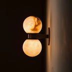 Alabaster Globe Wall Light - Twin Sphere Sconce