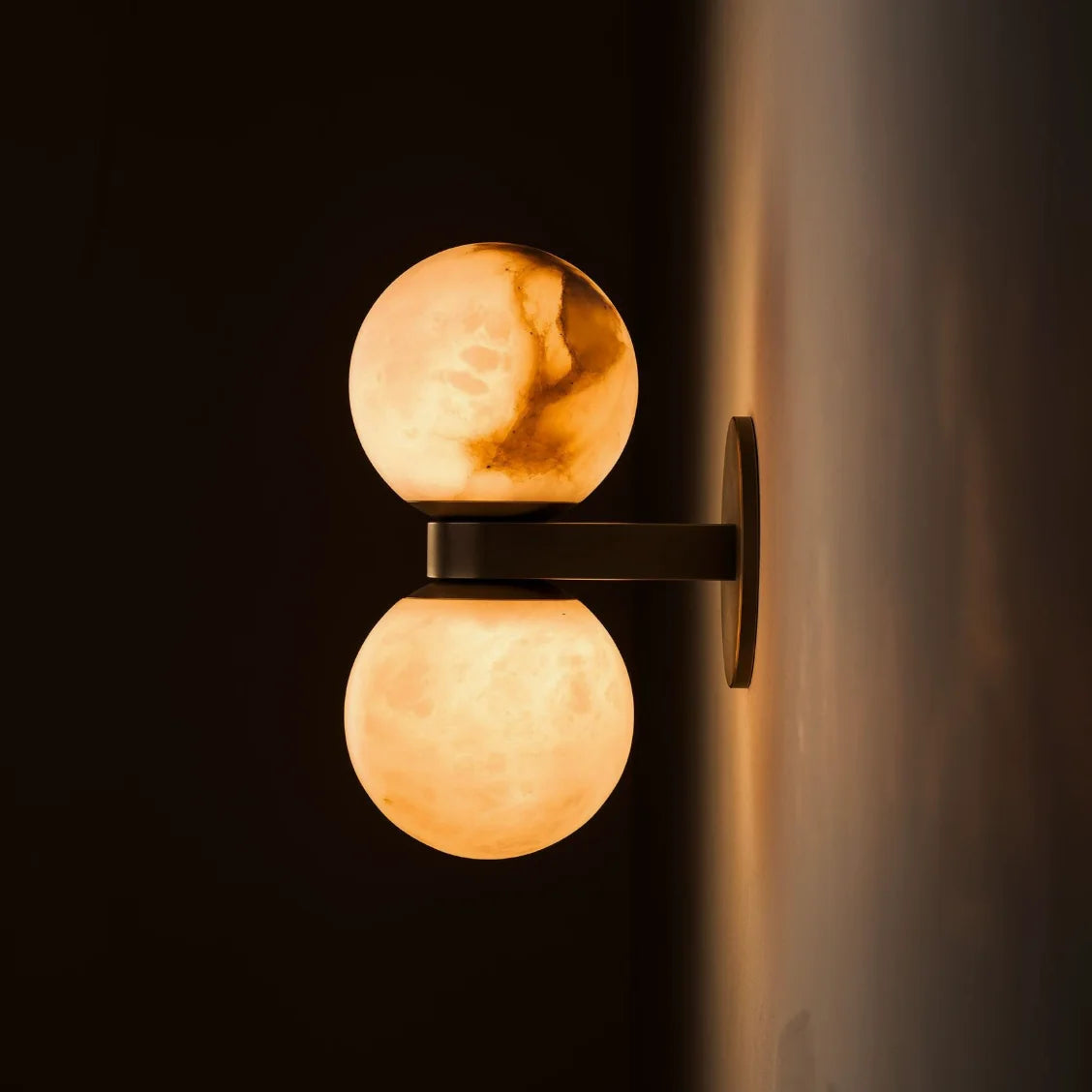 Alabaster Globe Wall Light - Twin Sphere Sconce