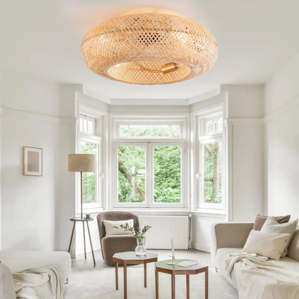 Bamboo Ceiling Fan - Remote Control Light