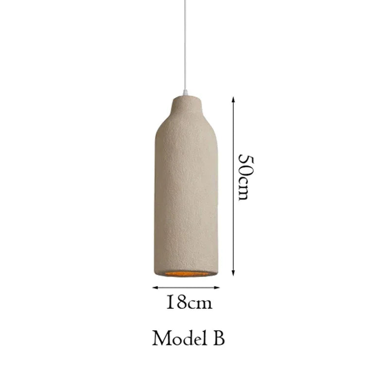 Ceramic Bottle Pendant - Beige Cluster Light