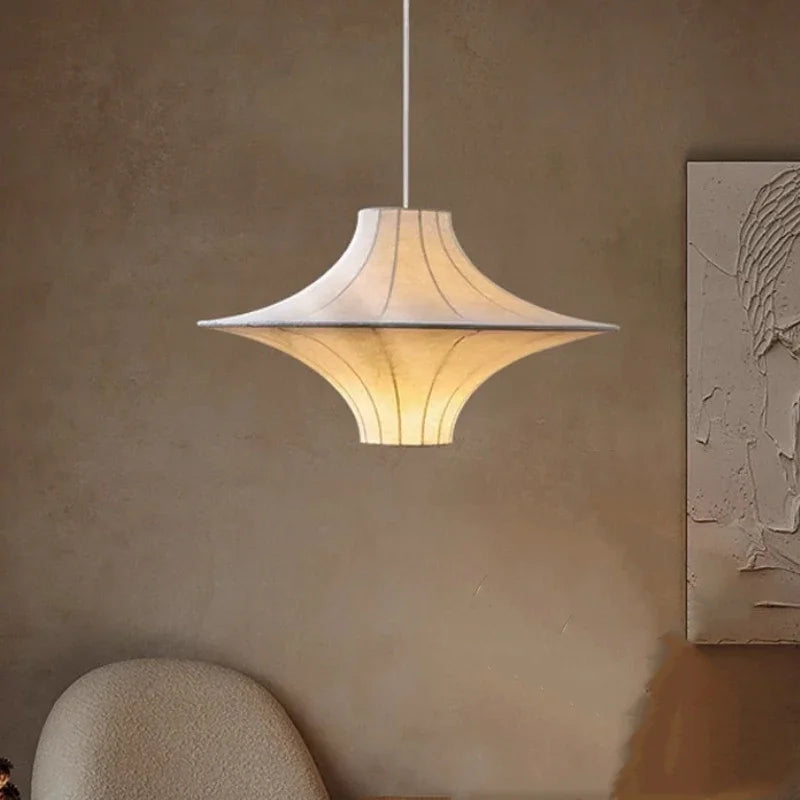 Silk Pleated Pendant - Cream Ceiling Light