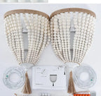 Beaded Wall Light - Flax Thread Sconce
