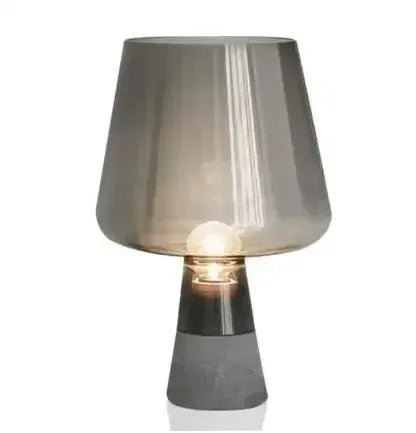 Amber Glass Desk Lamp - Cone Shade Light