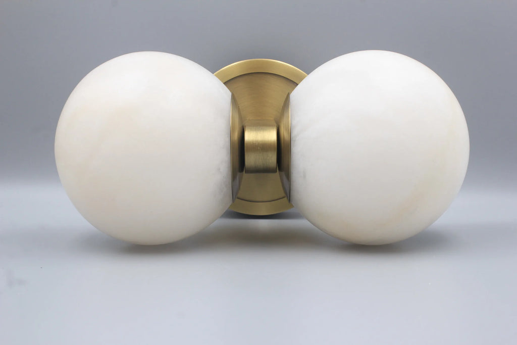 Alabaster Globe Wall Light - Twin Sphere Sconce