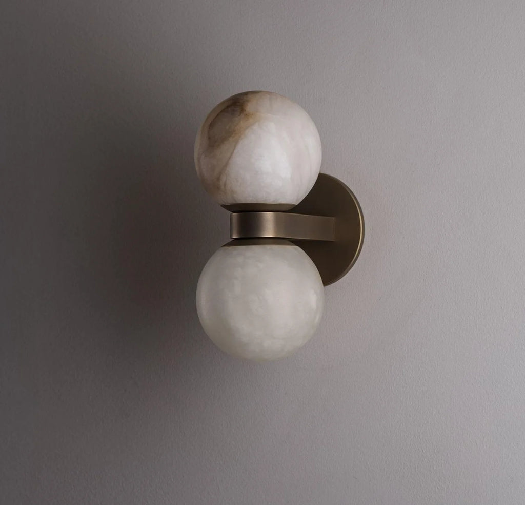 Alabaster Globe Wall Light - Twin Sphere Sconce