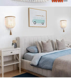 Beaded Wall Light - Flax Thread Sconce