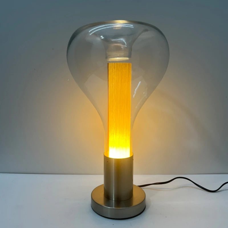 Glass Teardrop Light - Amber Core Pendant or Table