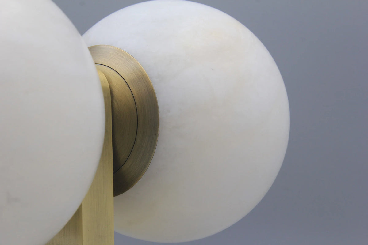 Alabaster Globe Wall Light - Twin Sphere Sconce