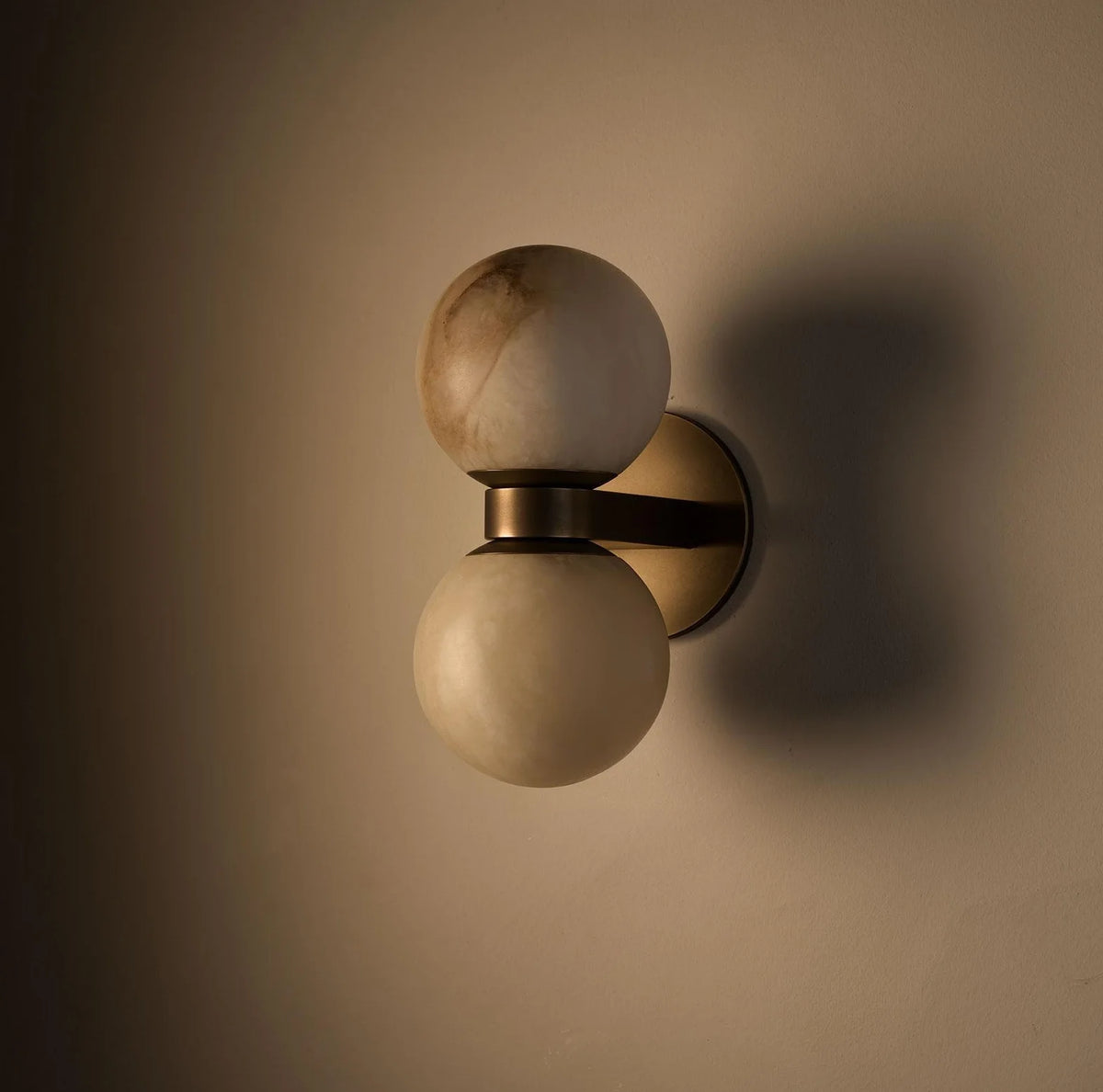 Alabaster Globe Wall Light - Twin Sphere Sconce