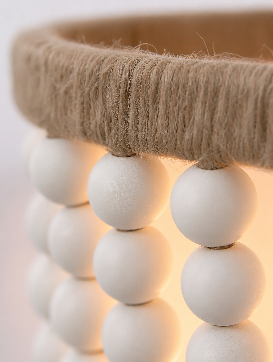 Detail view of the Beaded Wall Light