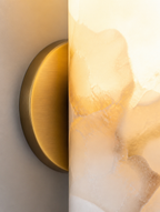 Detail view of the Alabaster Tube Wall Light