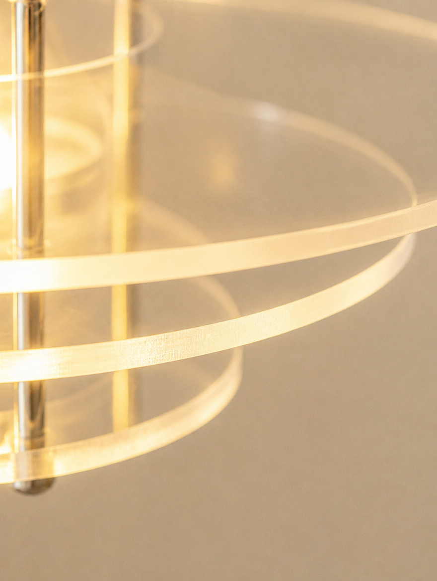 Detail view of the Acrylic Disc Pendant