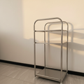 Three-tier chrome rolling cart on castors