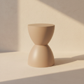 Moulded hourglass stool in matte khaki taupe