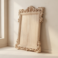 Carved pale wood picture frame, unfinished and empty