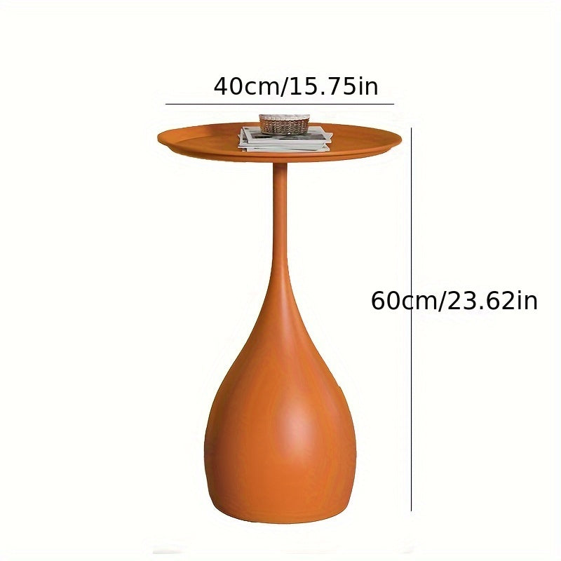 1pc Modern Round Side Table with Mobile Base  Compact SpaceSaving Mini Table Suitable for Small Spaces Assembly Metal Frame  BedsideDesk Use  Contemporary Minimalist