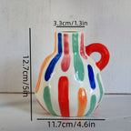 1pc Creative Cute Ceramic Vase  Ins Dopamine HandPainted Creative Flowerpot  Mini SmallScale Vase with Design Sense Niche  Suitable for Living Room Vase Home Decor