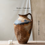 Vintage Ceramic Vase with Handle Design HighQuality Durable Ceramic for HomeOffice Decor Table Centerpiece HolidayChristmasBirthdayHousewarming Gift BatteryFree and Easy to Maintain Versatile Neutral Decor Suitable for Any Room