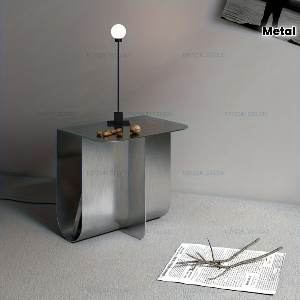 Modern Simple Stainless Steel Coffee Table Wabisabi Style Round Metal Coffee Table Korean Internet Celebrity Designer Style Coffee Table