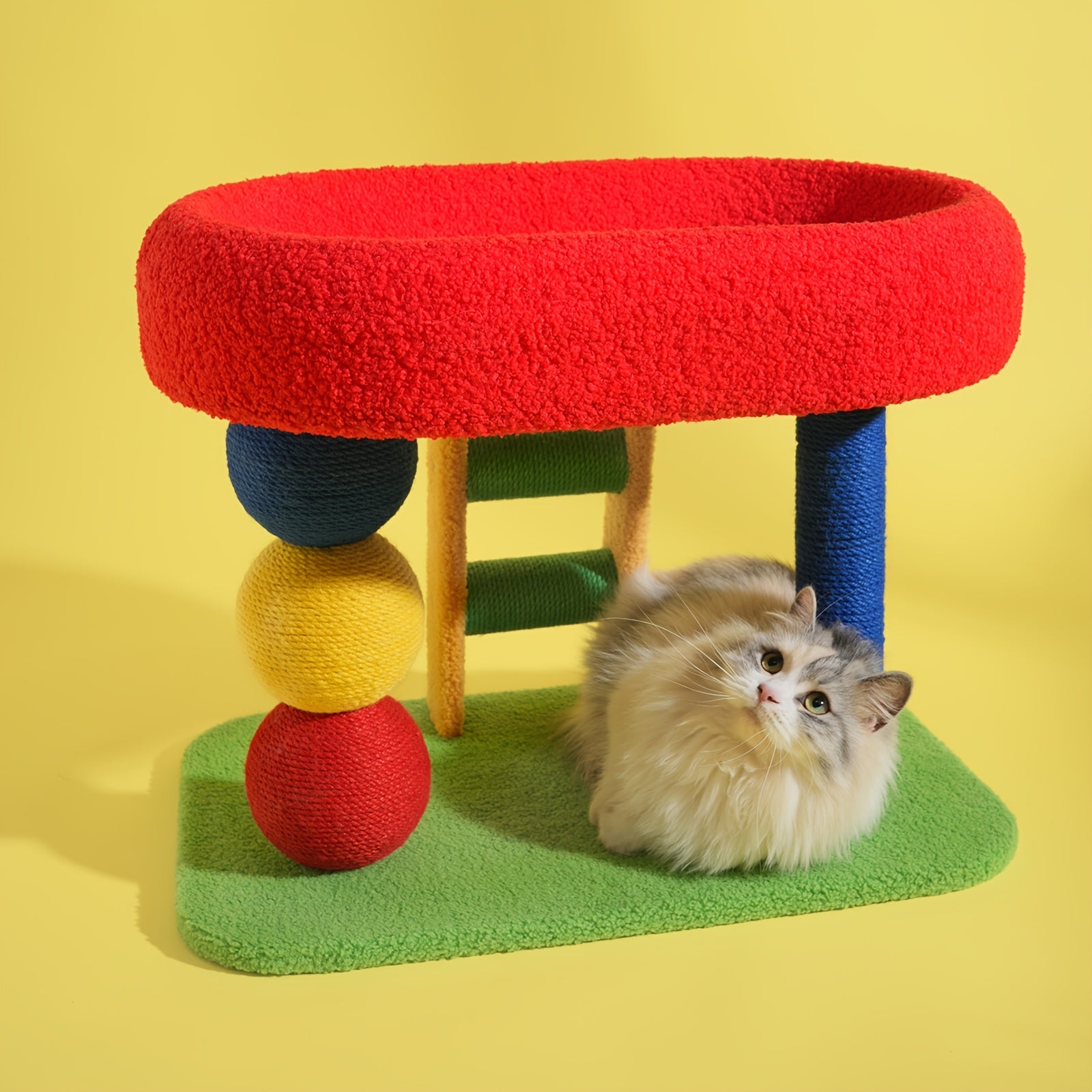 A Sturdy Cat Tower That Combines a Climbing Frame And a Cozy Nest Featuring Durable Scratching Posts Suitable for Pets All Year Round