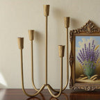 1pc Vintage Golden 5Branch Candle Holder for Romantic Dinner Ambiance Holiday Wedding and Banquet Decor