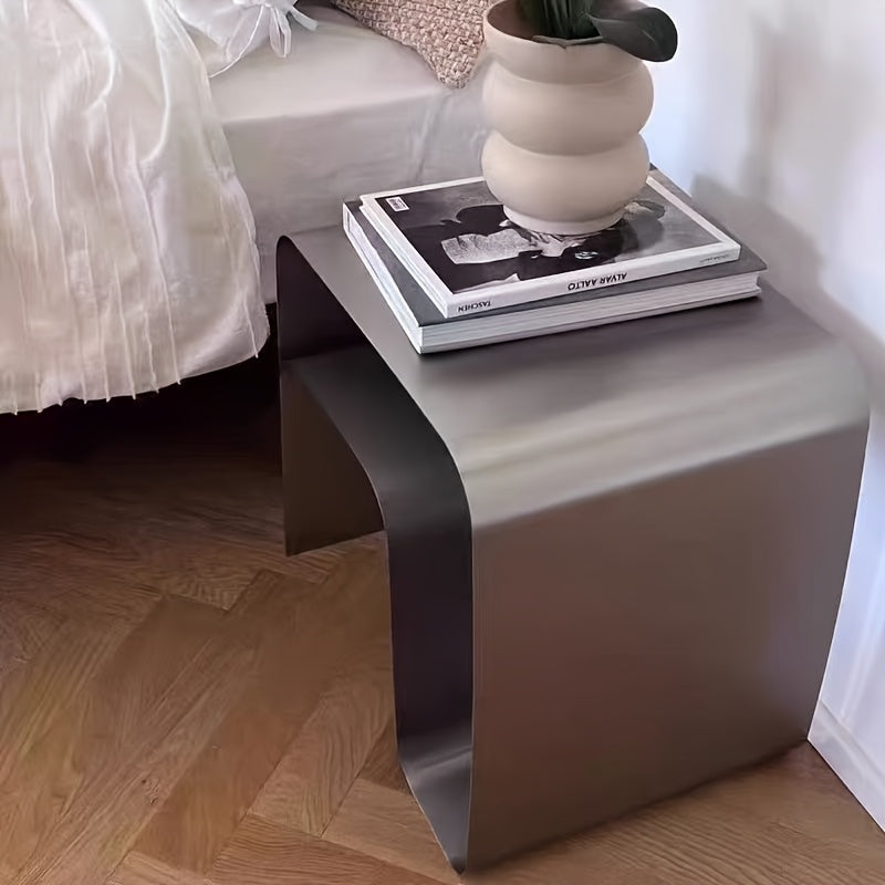 Light Luxury Metal Bedside Cabinet Stainless Steel Modern and Minimalist Design Small Side Table Perfect for Living Rooms Bedrooms and Bedside Storage