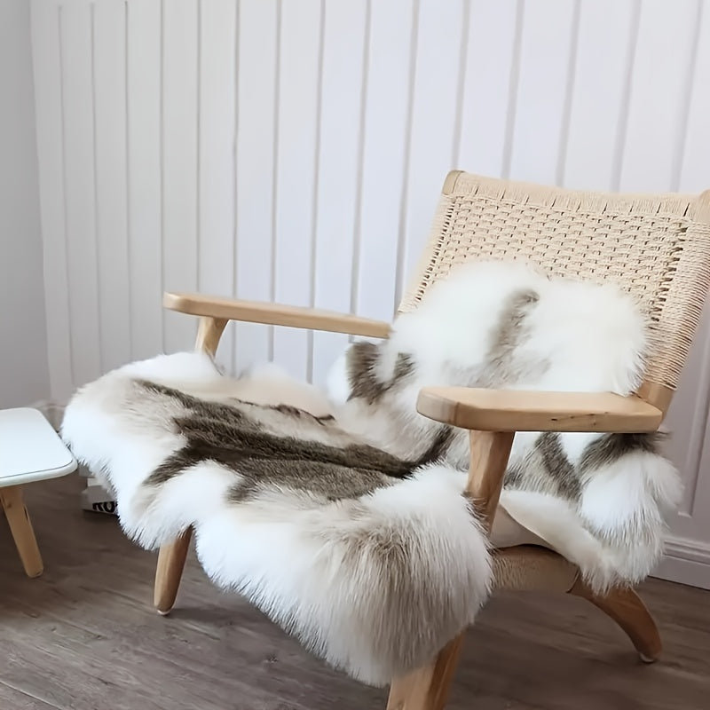 1pc Faux Reindeer Plush Carpet 35 43x45 66inch Irregular Shape Wall Hanging Soft Fluffy Bedside Rug Machine Washable Lightweight Polyester Nylon for Bedroom Living Room Balcony Decor