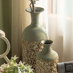 Retro Metal Floor Vase Tall Country Style Decorative Vase with Floral Cutout Design Suitable for Living Room Or Entrance Competition Day Independence Day Party Decor