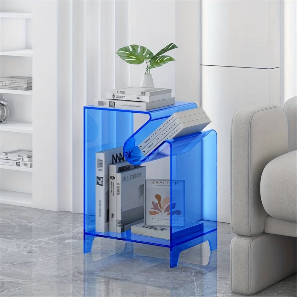 Acrylic Side Table For Small Space AntiScratch Modern Lucite End Table Open Storage Accent Table For Home Sofa Side Snack Table For Living Room Bedroom
