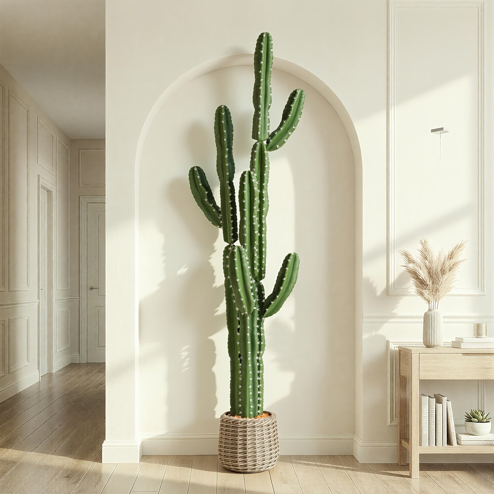 736 Realistic Artificial Cactus Tree with Brown Pot  Standing Fake Cacti Plant Suitable for Home Office Decor Scale Plastic Faux Greenery No Maintenance Required Outdoor Use
