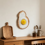 1pc Fried Egg Shaped Wall Decor Creative Resin Hanging Plate Vintage Kitchen Dining Wall Art Nordic Style Home Decor Ornament Spring Breakfast Aesthetic Accent for Food Lovers  Home Enthusiasts Fun Food Shaped Wall Hanging Decor